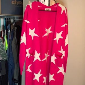 Hot pink star cardigan